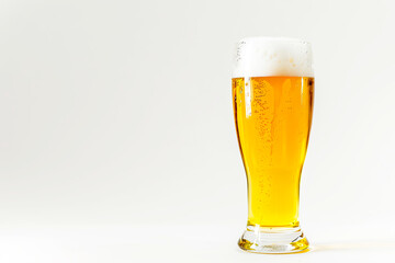 Wall Mural - Glass of beer isolated on white background