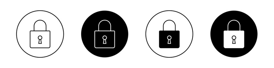 Wall Mural - Lock icon set. password protection access web vector symbol. security or privacy sign. secure padlock icon. private closed lock sign.