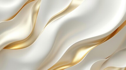 The abstract picture of the two colours of white and gold colours that has been created form of the waving shiny smooth satin fabric that curved and bend around this beauty abstract picture. AIGX01.