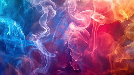 Wall Mural - Colorful glossy smoke background created with Generative AI