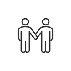 Poster - Business teamwork, team building, work group and human resources minimal thin line web icon set