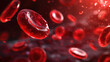 Red blood cells circulating in the blood, 3D illustration