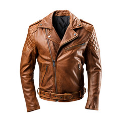Wall Mural - Leather Jacket isolated on transparent background, PNG available