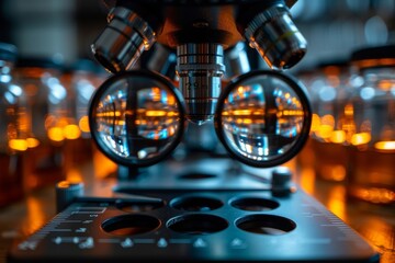 Poster - A dual-eyepiece microscope highlights the importance of scientific observation and discovery