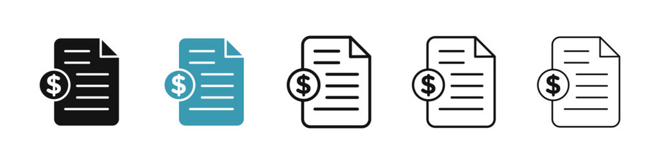 Detailed Invoice and Billing Icon Collection for Financial Management and Accounting