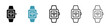 Smartwatch vector icon set. wearable digital electronic smartwatch vector icon for UI designs.