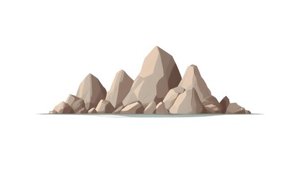 Wall Mural - rocks stones vector illustration on isolated white background 