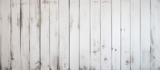 Poster - A close up of a weathered grey wooden fence with peeling wood stain, revealing the hardwood plank underneath. The parallel pattern of the siding adds to its rustic charm