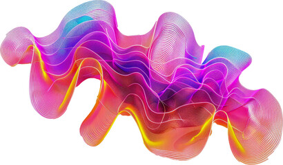 Wall Mural - Colorful digital wave form abstract cut out on transparent background