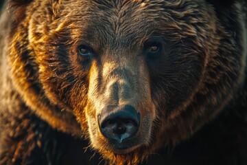 Wall Mural - close-up portrait of majestic brown bear (ursus arctos), powerful wildlife photography