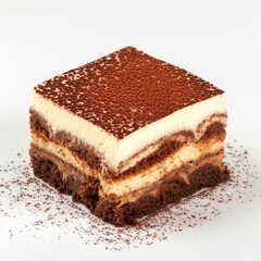 Wall Mural - Tiramisu (Italy) photo on white isolated background