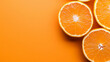 sliced orange on orange background