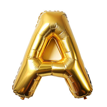 Letter a is made of a helium balloons isolated on transparent background.