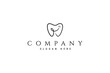 Dental logo design vector template with smile in continuous line design style
