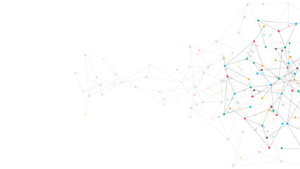 Fototapete - Vector illustration of minimalistic design with connecting the dots and lines. Abstract geometric background of science and technology concept
