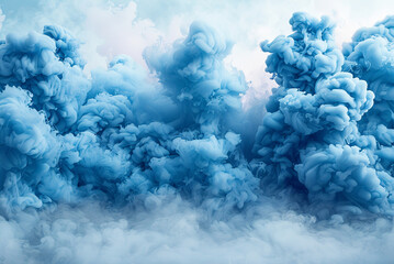 Background of large cloud of blue smoke, which creates a sense of mystery and intrigue. The smoke is billowing and swirling, giving the impression of a powerful force at work