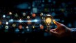© Copper - Skills, Knowledge and Ability. Man hand touching light bulb with icons of skills. Thinking, Creativity, Management, Thinking outside the box, Creative thinking, Digital skill, Education concept