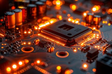Poster - Close-up of a glowing central processing unit highlights the intricate technology and power of modern computing systems