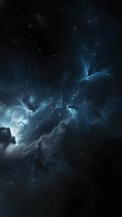 Wall Mural - vertical dark blue deep space galaxy nebula. cinematic celestial background depicting astrology and 