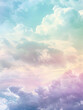 Calming image of clouds with pastel turquoise and purple shades, representing a dreamlike state