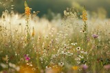 Fototapeta Maki - : A wildflower meadow, with flowers that have just opened and will wilt soon