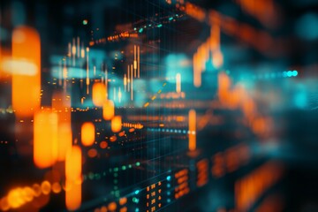 Wall Mural - a blurred close-up view of a financial stock market graph, a stock market graph closeup, trading graph closeup, stock market graph, trading signal graph closeup, stock market, cryptocurrency 