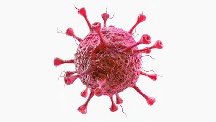 Wall Mural - cancer cell at white background 