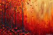 Splatters of saffron and scarlet cascade across the canvas, embodying the energy and vitality of autumn's spirit20