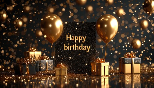 Festive joy: a heartwarming greeting card adorned with the text happy birthday, radiating celebratory cheer and warm wishes, perfect for expressing love and joy on this special occasion.