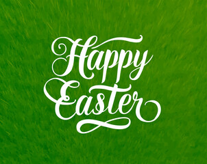 Wall Mural - Easter Poster With Green Grass