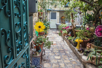 Sticker - House courtyard in Jewish Quarter in Jerusalem, Israel