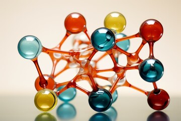 Poster - Fundamental Molecular structure cell. Formula atom tech. Generate Ai