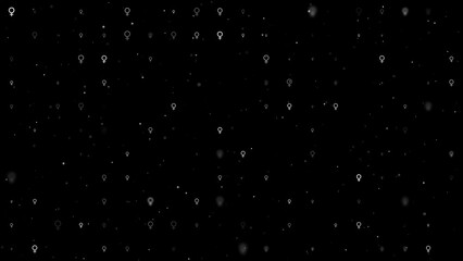 Poster - Template animation of evenly spaced venus symbols of different sizes and opacity. Animation of transparency and size. Seamless looped 4k animation on black background with stars