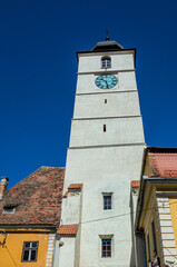 Sticker - Council Tower on Piata Mare - Large Square in Old Town of Sibiu, Romania