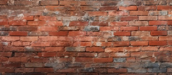 Canvas Print - A detailed closeup shot of a brown brick wall showcasing the intricate brickwork patterns, highlighting the unique texture of the building material