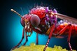 Detailed Mosquito macro colorful. Bug medicine. Generate Ai