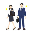 © nagamushi studio - 新入社員。フラットなベクターイラスト。New employees. Flat vector illustration.