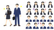 © nagamushi studio - 新入社員。フラットなベクターイラストセット。New employees. Flat vector illustration set.