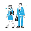 © nagamushi studio - 新入社員。シンプルなベクターイラスト。New employees. Simple vector illustration.