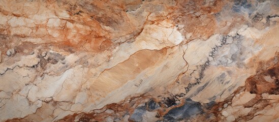 Poster - An intricate pattern of brown and white swirls on the marble surface resembles a painting, giving off a unique and artistic vibe