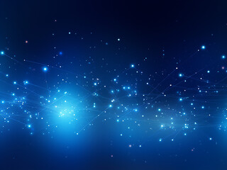 Wall Mural - Cosmic rays in mesmerizing blue hues. AI Generation.