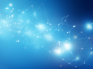 Wall Mural - Blue cosmic rays illuminate the universe. AI Generation.