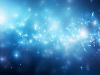 Wall Mural - A cosmic dance of blue rays. AI Generation.