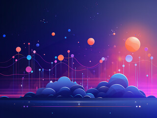 Wall Mural - In the universe, cosmic trends bright. AI Generation.
