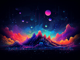 Wall Mural - Galaxy's cosmic trends bright. AI Generation.