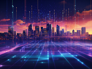 Wall Mural - Cosmic trends bright in the cosmos. AI Generation.