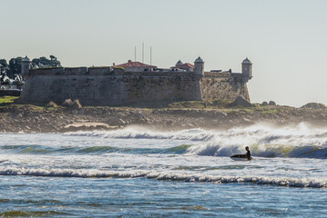 Poster - Fort of Sao Francisco Xavier called Cheese Castle in Porto city, Portugal