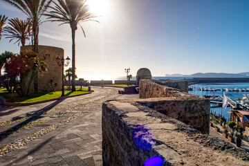 Waterfront of Alghero town in Sardinia