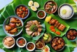 Exploring the Delights of a Filipino Feast with Sinigang, Lechon Kawali, and Chicken Adobo on Banana Lea