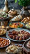 © Vladyslav Tykhonov - Sumptuous Spread Of Traditional Arabic Food Served During Ramadan Featuring Dates and Almonds